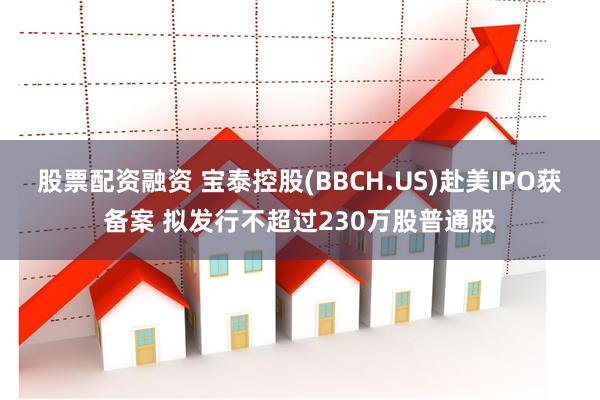 股票配资融资 宝泰控股(BBCH.US)赴美IPO获备案 拟发行不超过230万股普通股